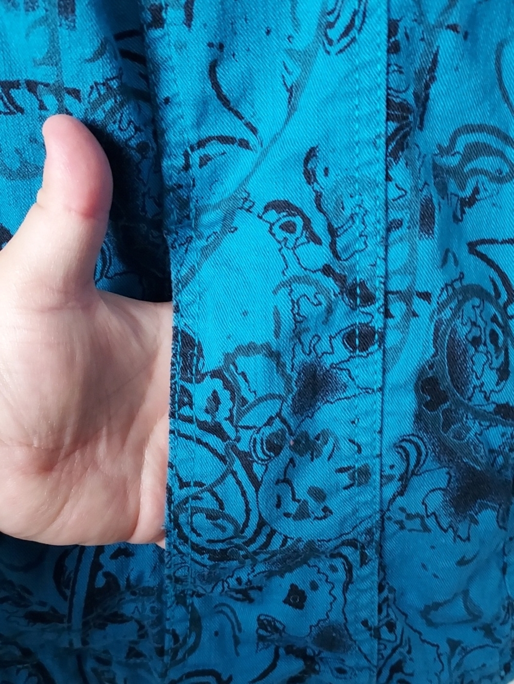 Erika Blue Patterned Button-Up Jacket - Picture 5 of 13